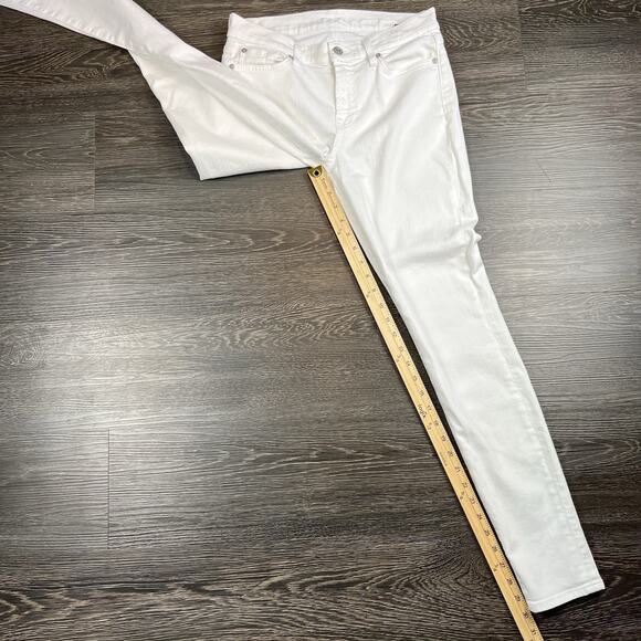 7 For All Mankind Jeans Womens 28x30 Gwenevere White Skinny Stretch Denim - Picture 9 of 11